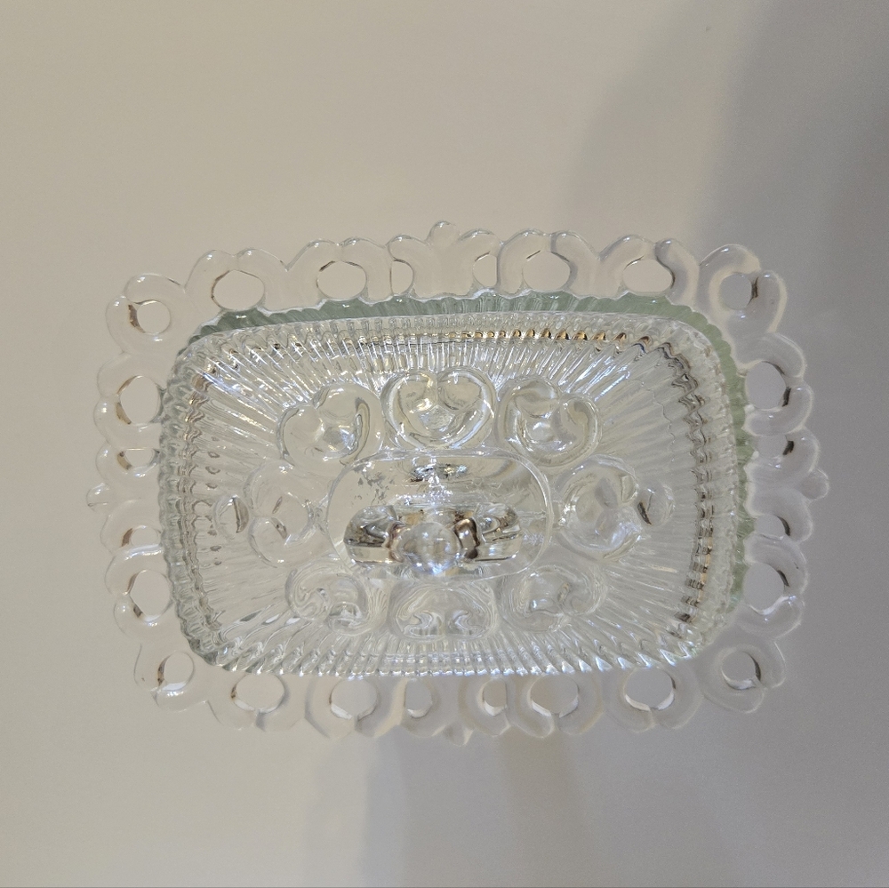Indiana Glass Clear Lace-Edge Covered Candy Dish - Picture 8 of 16